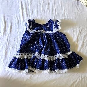 Vintage navy blue toddler girls dress